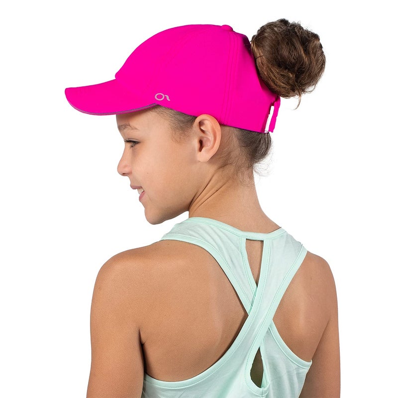 Ponyflo Kids Active Ponytail Hat - Baseball Hat with Full Back Opening for Girls Ages 7-12 Years - UV Certified Protection - Image 1